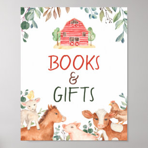 Affiche Panneau de livres et cadeaux d'animaux de ferme