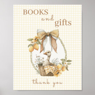 Affiche Panneau de livres et cadeaux de baby shower Silly