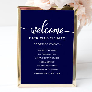 Affiche Panneau de l'ordre des événements de mariage Ble