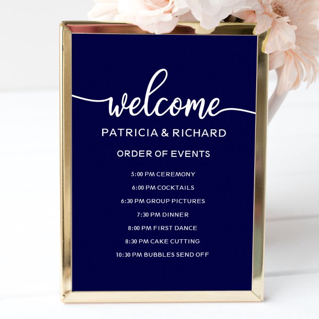 Affiche Panneau de l'ordre des événements de mariage | Ble (Créateur téléchargé)