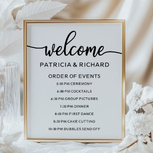 Affiche Panneau de l'ordre des événements du mariage   Cal