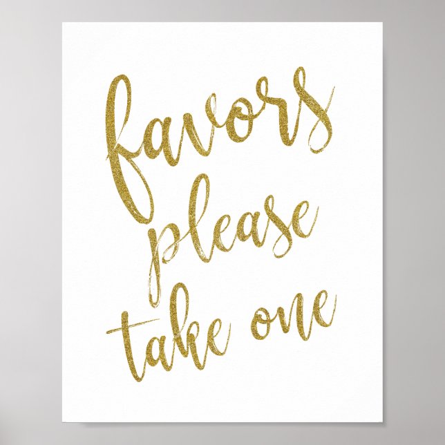 Affiche Panneau de mariage 8x10 Favors Please Take One Pai (Devant)