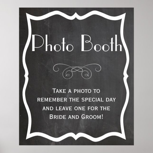 Affiche Panneau de mariage à craie Photomaton (Devant)