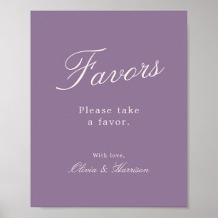 Affiche Panneau de mariage à la calligraphie mauve