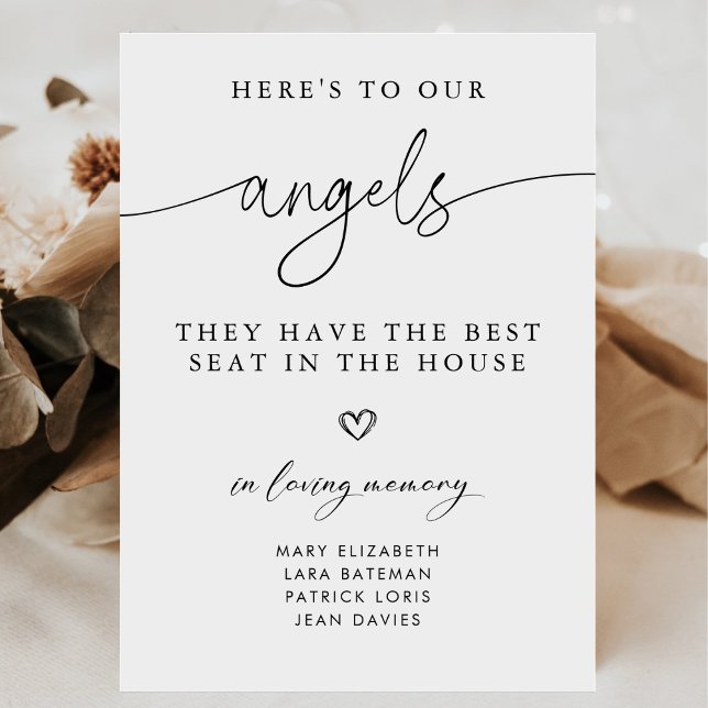 Affiche Panneau de mariage à la mémoire avec une écriture  (Créateur téléchargé)