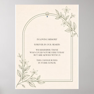 Affiche Panneau de mariage à la mémoire botanique de l'oli