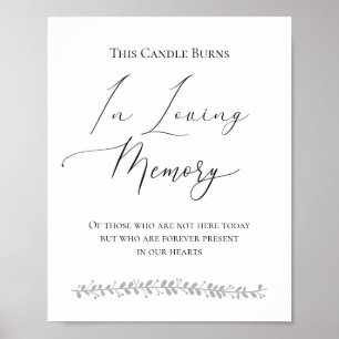 Affiche Panneau de mariage à la mémoire de cette bougie qu