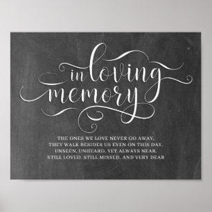 Affiche Panneau de mariage à la mémoire de In Loving Memor