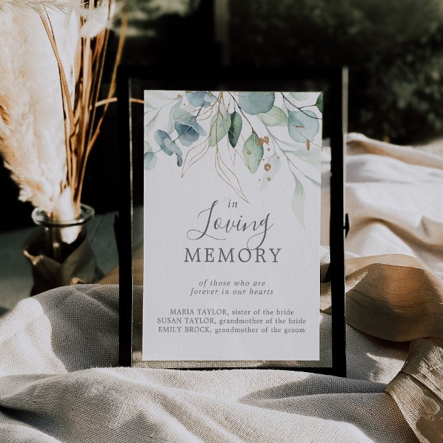 Affiche Panneau de mariage à la mémoire de la verdure aéré (Créateur téléchargé)
