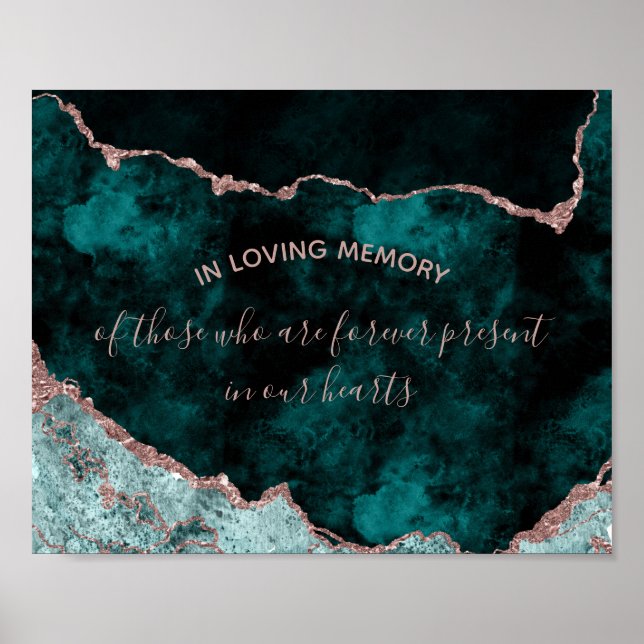 Affiche Panneau de mariage à la mémoire de Peacock & Or ro (Devant)