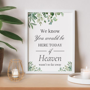 Affiche Panneau de mariage à la mémoire des feuilles d'euc