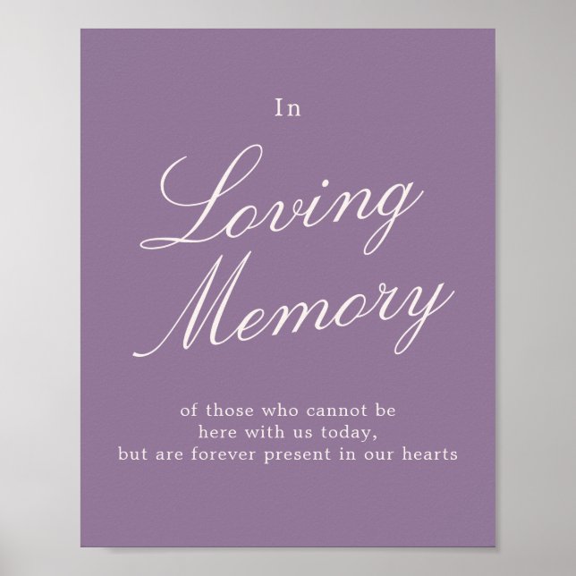 Affiche Panneau de mariage à la mémoire en calligraphie ma (Devant)