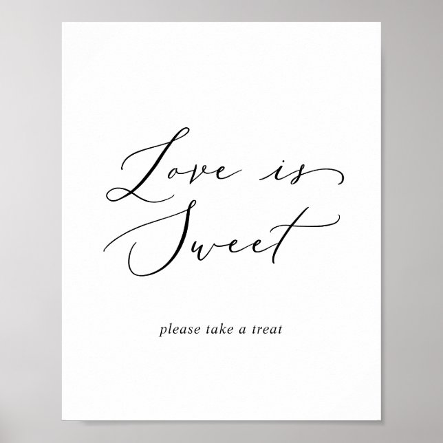 Affiche Panneau de mariage amour doux calligraphié délicat (Devant)