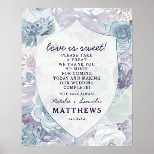 Affiche Panneau de mariage Annabelle Vintage Crest Love is