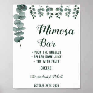 Affiche Panneau de mariage au eucalyptus du bar Mimosa