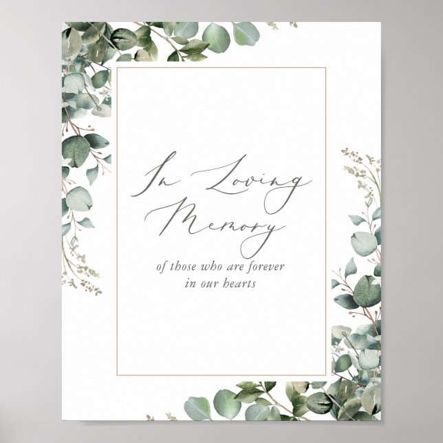 Affiche Panneau de mariage au eucalyptus en souvenir aiman (Devant)