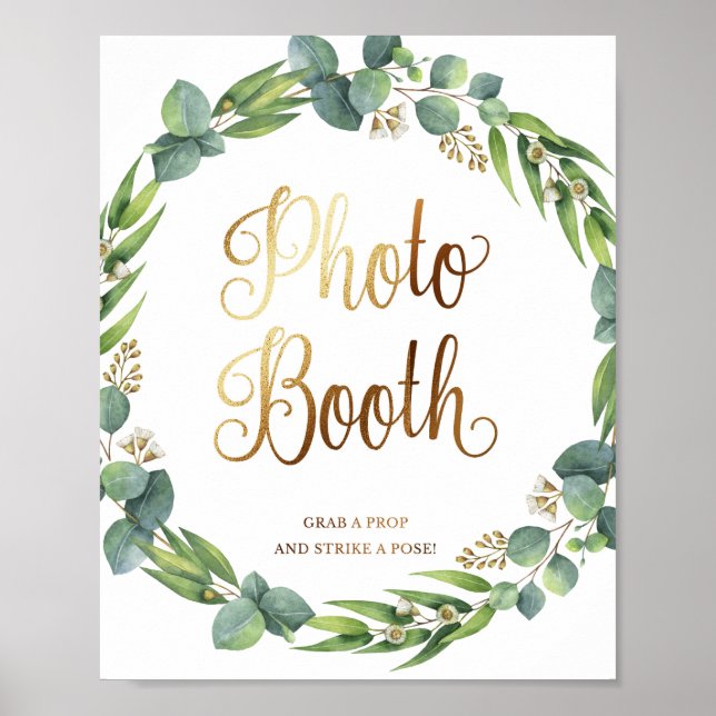 Affiche Panneau de mariage au eucalyptus pour photobooth (Devant)