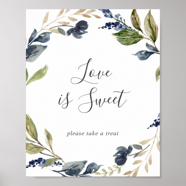 Affiche Panneau de mariage Automne Verdure L'amour est dou (Devant)