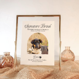 Affiche Panneau de mariage avec boisson signature de l'ani