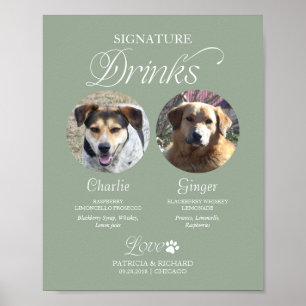 Affiche Panneau de mariage avec boissons signatures pour a
