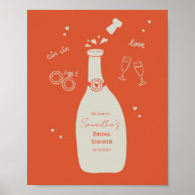 Panneau de mariage avec Champagne dessiné à la mai
