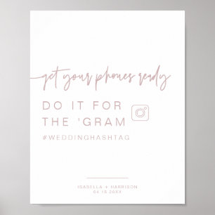 Affiche Panneau de mariage avec hashtag Instagram MARLO Du