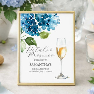Affiche Panneau de mariage avec pétales et prosecco imprim