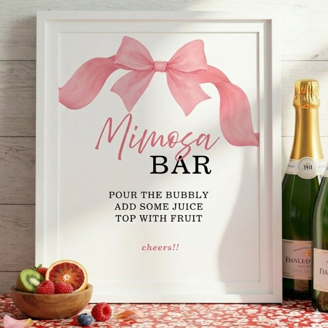 Affiche Panneau de Mariage avec Ruban Mimosa Rose Fardé (Créateur téléchargé)