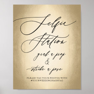 Affiche Panneau de mariage avec station de selfie écriture
