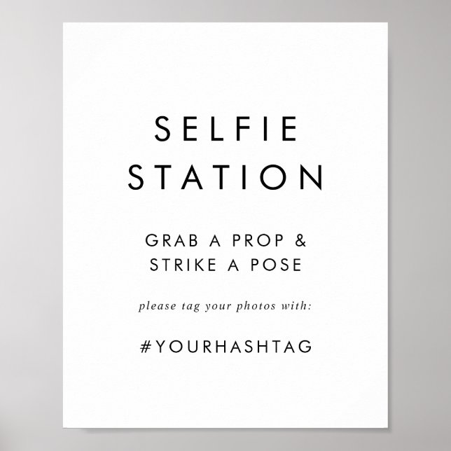 Affiche Panneau de mariage avec station de selfie typograp (Devant)