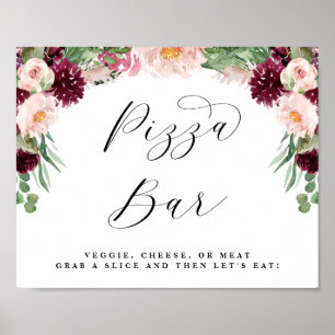Affiche Panneau de mariage avec texte pour buffet de pizza