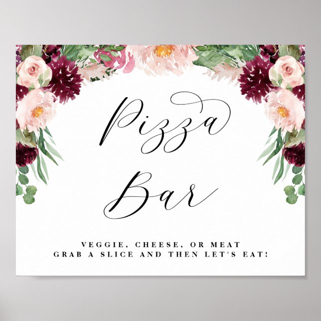 Affiche Panneau de mariage avec texte pour buffet de pizza (Devant)