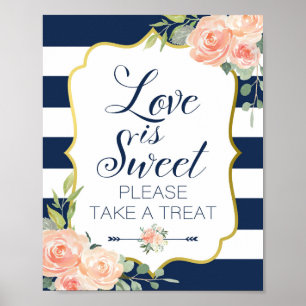 Affiche Panneau de mariage bleu marine et or   Panneau de 