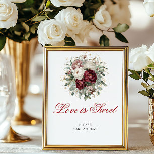 Affiche Panneau de mariage bohème Greenery Gold Love is Sw