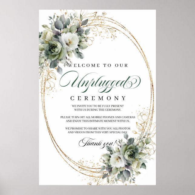 Affiche Panneau de mariage Bohemian Eucalyptus Unplugged O (Devant)