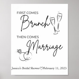 Affiche Panneau de Mariage Brunch