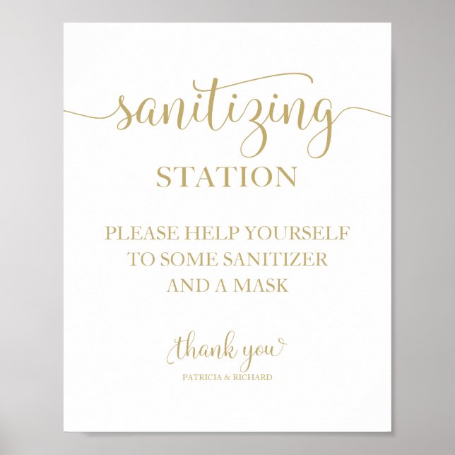 Affiche Panneau de mariage calligraphié chic Station de dé (Devant)