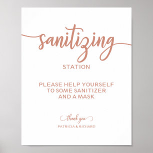 Affiche Panneau de mariage calligraphié chic Station de dé