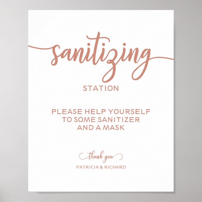 Affiche Panneau de mariage calligraphié chic Station de dé (Devant)