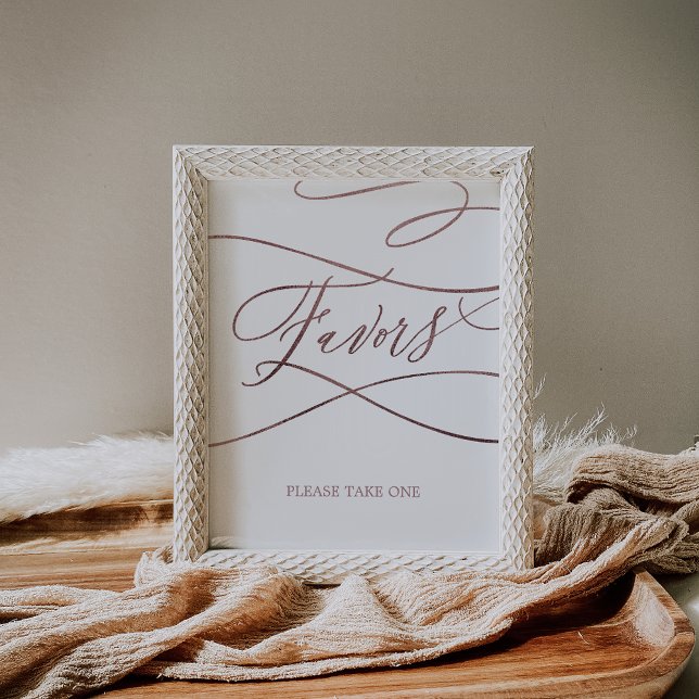 Affiche Panneau de Mariage Calligraphié en Rose Doré Roman (Créateur téléchargé)