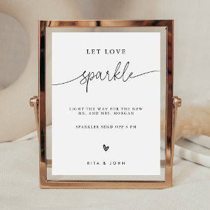 Affiche Panneau de mariage Calligraphie Let Love Sparkle