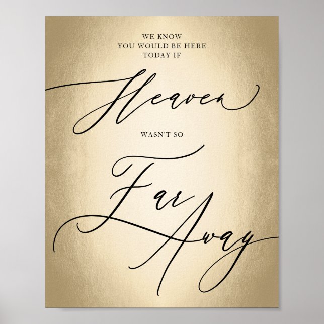 Affiche Panneau de mariage Calligraphy Script Heaven Is Fa (Devant)