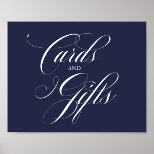 Affiche Panneau de mariage Cartes et Cadeaux Calligraphie