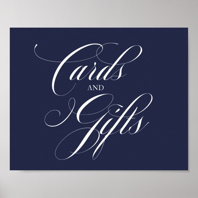 Affiche Panneau de mariage Cartes et Cadeaux Calligraphie  (Devant)