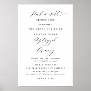 Affiche Panneau de mariage chic 'Choisissez un siège, Céré