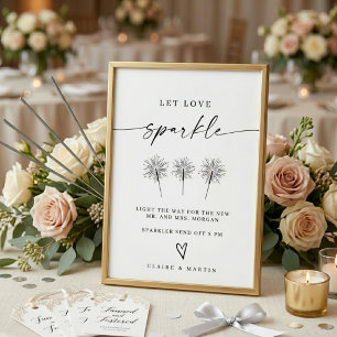 Affiche Panneau de mariage Chic Moderne Laissez l'amour sc