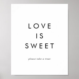 Affiche Panneau de mariage Chic Typography Love Is Sweet