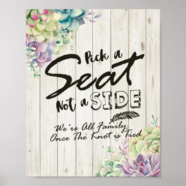 Affiche Panneau de mariage Choisissez un siège et non un c (Devant)