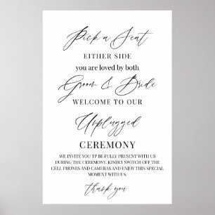 Affiche Panneau de mariage – Choisissez un siège, pas un c