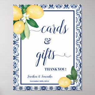 Affiche Panneau de mariage Citrons Méditerranéen Cartes & 